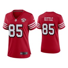 Women's San Francisco 49ers #85 George Kittle Scarlet 75th Anniversary Alternate Game Jersey