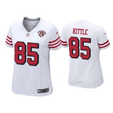 Women's San Francisco 49ers #85 George Kittle White 75th Anniversary Alternate Game Jersey