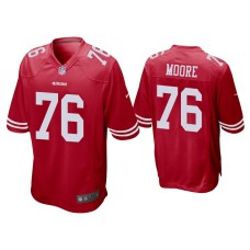 Men's San Francisco 49ers #76 Jaylon Moore Scarlet Game Jersey