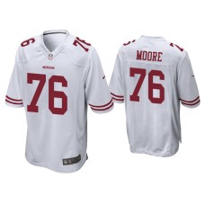 Men's San Francisco 49ers #76 Jaylon Moore White Game Jersey