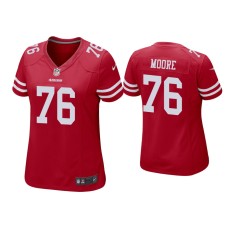 Women's San Francisco 49ers #76 Jaylon Moore Scarlet Game Jersey