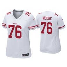 Women's San Francisco 49ers #76 Jaylon Moore White Game Jersey