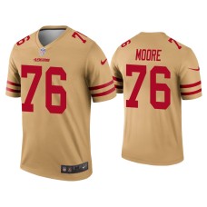 Men's San Francisco 49ers #76 Jaylon Moore Gold Inverted Legend Jersey