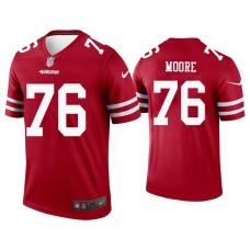 Men's San Francisco 49ers #76 Jaylon Moore Scarlet Legend Jersey