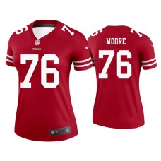 Women's San Francisco 49ers #76 Jaylon Moore Scarlet Legend Jersey