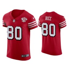 Men's San Francisco 49ers #80 Jerry Rice Scarlet 75th Anniversary Jersey