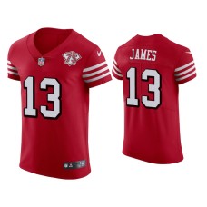 Men's San Francisco 49ers #13 Richie James Scarlet 75th Anniversary Jersey