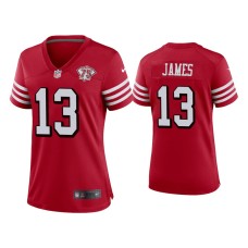 Women's San Francisco 49ers #13 Richie James Scarlet 75th Anniversary Jersey