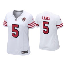 Women's San Francisco 49ers #5 Trey Lance White 75th Anniversary Alternate Game Jersey