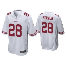 Men's San Francisco 49ers #28 Trey Sermon White Game Jersey