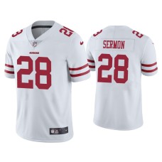 Men's San Francisco 49ers #28 Vapor Limited Trey Sermon 49ers White Jersey