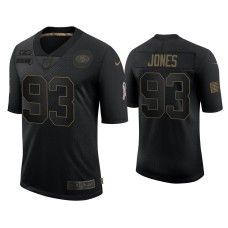 Men's San Francisco 49ers #93 D.J. Jones Black 2020 Salute To Service Limited Jersey