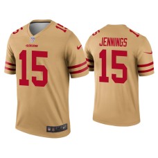 Men's San Francisco 49ers #15 Jauan Jennings Gold Inverted Legend Jersey