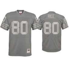 Men's San Francisco 49ers #80 Jerry Rice Charcoal Metal Replica Jersey