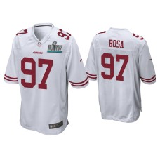 Men's San Francisco 49ers #97 Nick Bosa Super Bowl LIV White Game Jersey