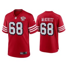 Men's San Francisco 49ers #68 Colton McKivitz Scarlet 75th Anniversary Game Jersey