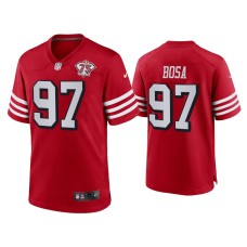 Men's San Francisco 49ers #97 Nick Bosa Scarlet 75th Anniversary Game Jersey