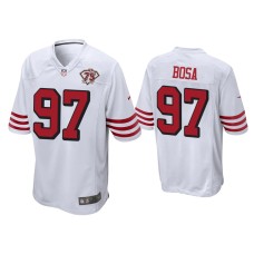 Men's San Francisco 49ers #97 Nick Bosa White 75th Anniversary Game Jersey