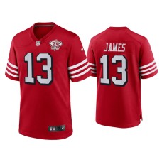 Men's San Francisco 49ers #13 Richie James Scarlet 75th Anniversary Game Jersey