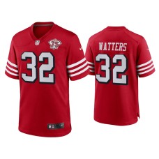 Men's San Francisco 49ers #32 Ricky Watters Scarlet 75th Anniversary Game Jersey