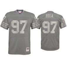 Men's San Francisco 49ers #97 Nick Bosa Charcoal Metal Replica Jersey