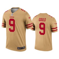 Men's San Francisco 49ers #9 Robbie Gould Gold Inverted Legend Jersey