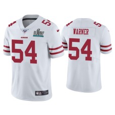 Men's San Francisco 49ers #54 Fred Warner Super Bowl LIV White Vapor Limited Jersey