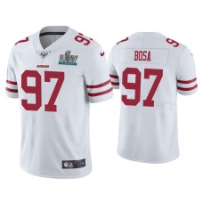 Men's San Francisco 49ers #97 Nick Bosa Super Bowl LIV White Vapor Limited Jersey