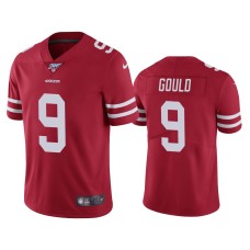 Men's San Francisco 49ers #9 Robbie Gould 100th Season Scarlet Vapor Limited Jersey