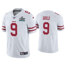 Men's San Francisco 49ers #9 Robbie Gould Super Bowl LIV White Vapor Limited Jersey