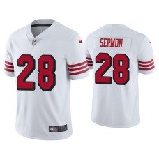 Men's San Francisco 49ers #28 Color Rush Limited Trey Sermon White Jersey