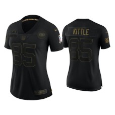 Women's San Francisco 49ers #85 George Kittle Black 2020 Salute To Service Limited Jersey