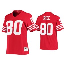 Women's San Francisco 49ers #80 Jerry Rice Scarlet Legacy Replica 1990 Jersey