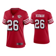 Women's San Francisco 49ers #26 Josh Norman Scarlet 75th Anniversary Game Jersey