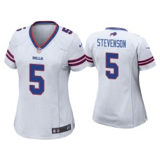 Women's Buffalo Bills #5 Marquez Stevenson White Game Jersey