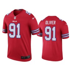 Buffalo Bills #91 Ed Oliver Red NFL Draft Color Rush Legend Jersey