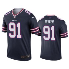 Buffalo Bills #91 Ed Oliver Navy Inverted Legend Jersey