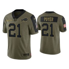 Buffalo Bills #21 Jordan Poyer Olive 2021 Salute To Service Limited Jersey