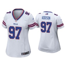 Women's Buffalo Bills #97 Mario Addison White Game Jersey