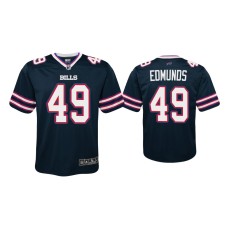 Buffalo Bills #49 Youth Tremaine Edmunds Navy Inverted Game Jersey