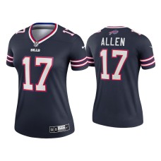 Women's Buffalo Bills #17 Josh Allen Navy Inverted Legend Jersey