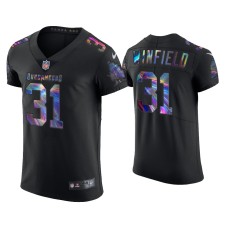 Men's Tampa Bay Buccaneers #31 Antoine Winfield Jr. Black Golden Edition Holographic Jersey