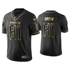 Men's Tampa Bay Buccaneers #81 Golden Edition Vapor Limited Antonio Brown Black Jersey