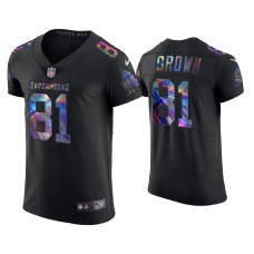 Men's Tampa Bay Buccaneers #81 Antonio Brown Black Golden Edition Holographic Jersey