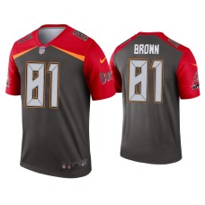 Men's Tampa Bay Buccaneers #81 Antonio Brown Pewter Inverted Legend Jersey