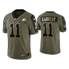 Men's Tampa Bay Buccaneers #11 Blaine Gabbert Olive Gold 2021 Salute To Service Limited Jersey