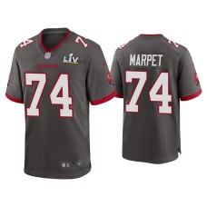 Men's Tampa Bay Buccaneers #74 Ali Marpet Super Bowl LV Pewter Game Jersey