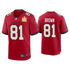 Men's Tampa Bay Buccaneers #81 Antonio Brown Super Bowl LV Champions Red Game Jersey