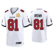 Men's Tampa Bay Buccaneers #81 Antonio Brown Super Bowl LV Champions White Game Jersey