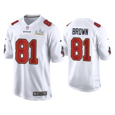 Men's Tampa Bay Buccaneers #81 Antonio Brown Super Bowl LV White Game Fashion Jersey